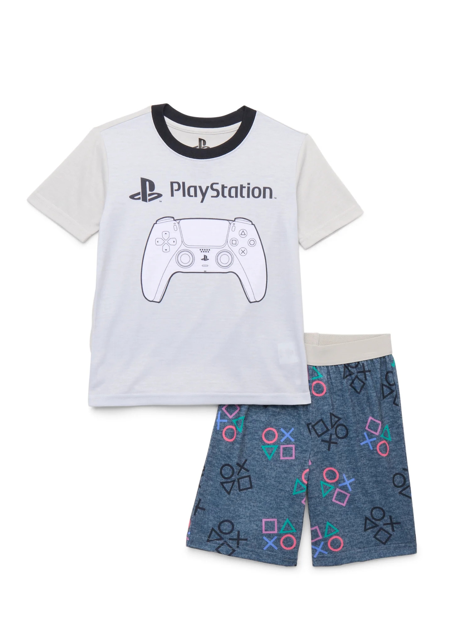 PlayStation Boys Graphic Print Tee and Shorts Sleep Set, 2-Piece, Sizes 4-12 - Walmart.com | Walmart (US)