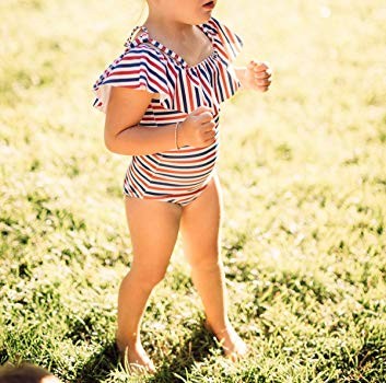 Family Matching Striped Swimwear Mommy Daddy and Me Swimsuit Parent-Child Bikini Trunks Set Bathi... | Amazon (US)