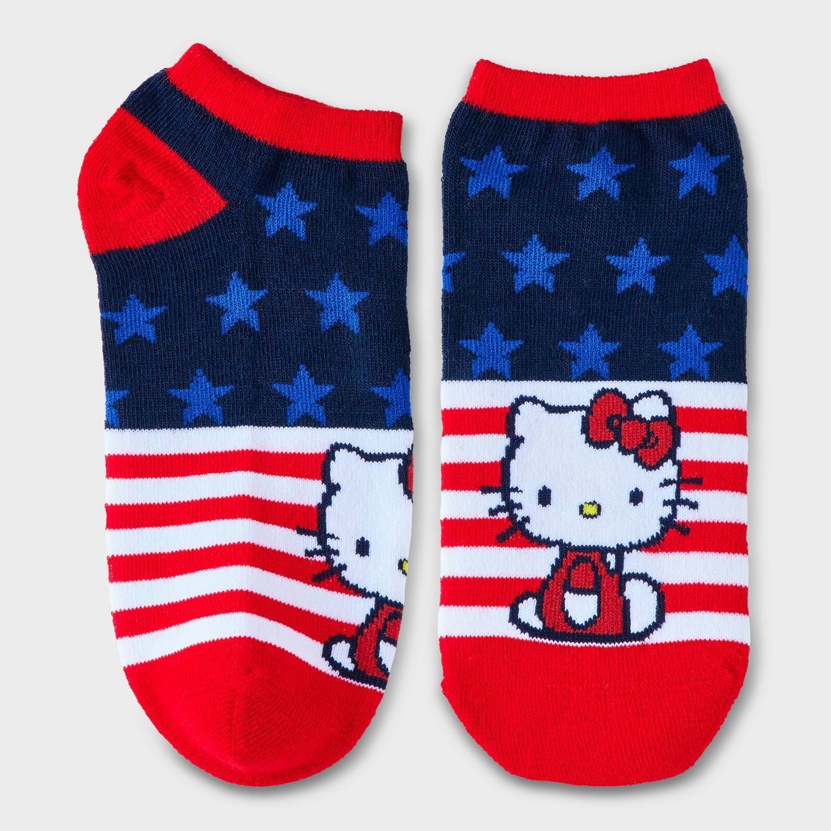 Women's Hello Kitty Americana Low Cut Socks - Red 4-10 | Target