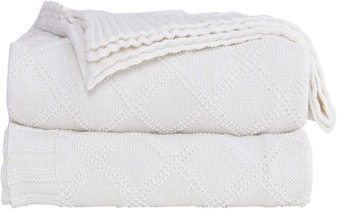 Cable Knit Throw Blanket for Sofa Chair Couch Picnic Camping Beach Home Decorative Indoor Outdoor... | Amazon (US)