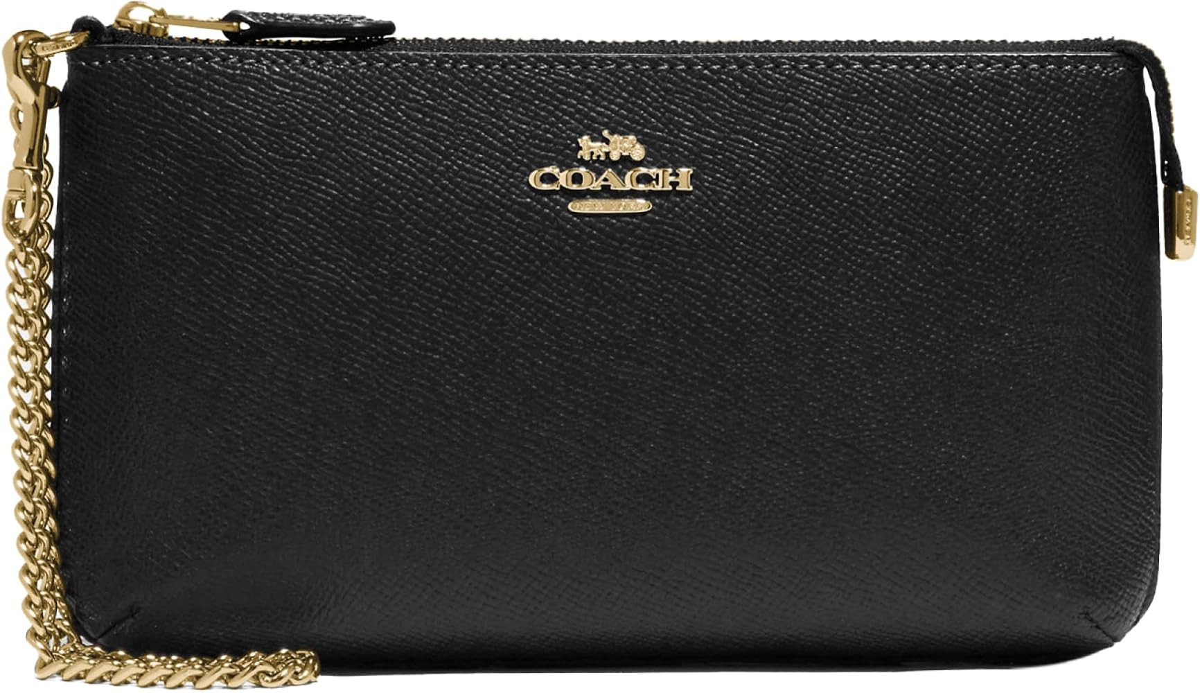 Coach Women's Crossgrain Leather Wristlet W Chain | Amazon (US)