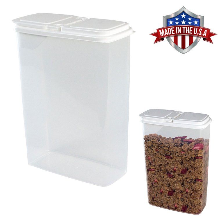 Cereal, Snack, and Dry Goods Keeper Dispenser Container with Flip Top Lid - 4 Quart | Walmart (US)