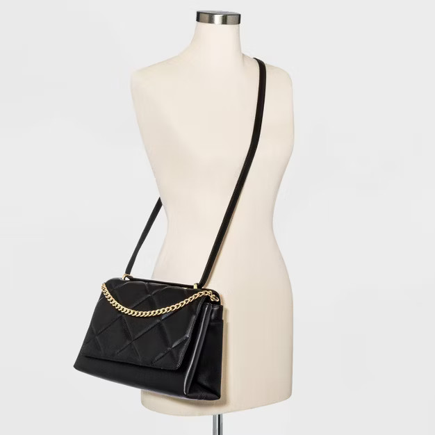 Square Woven Satchel Handbag - A New Day™ Black | Target