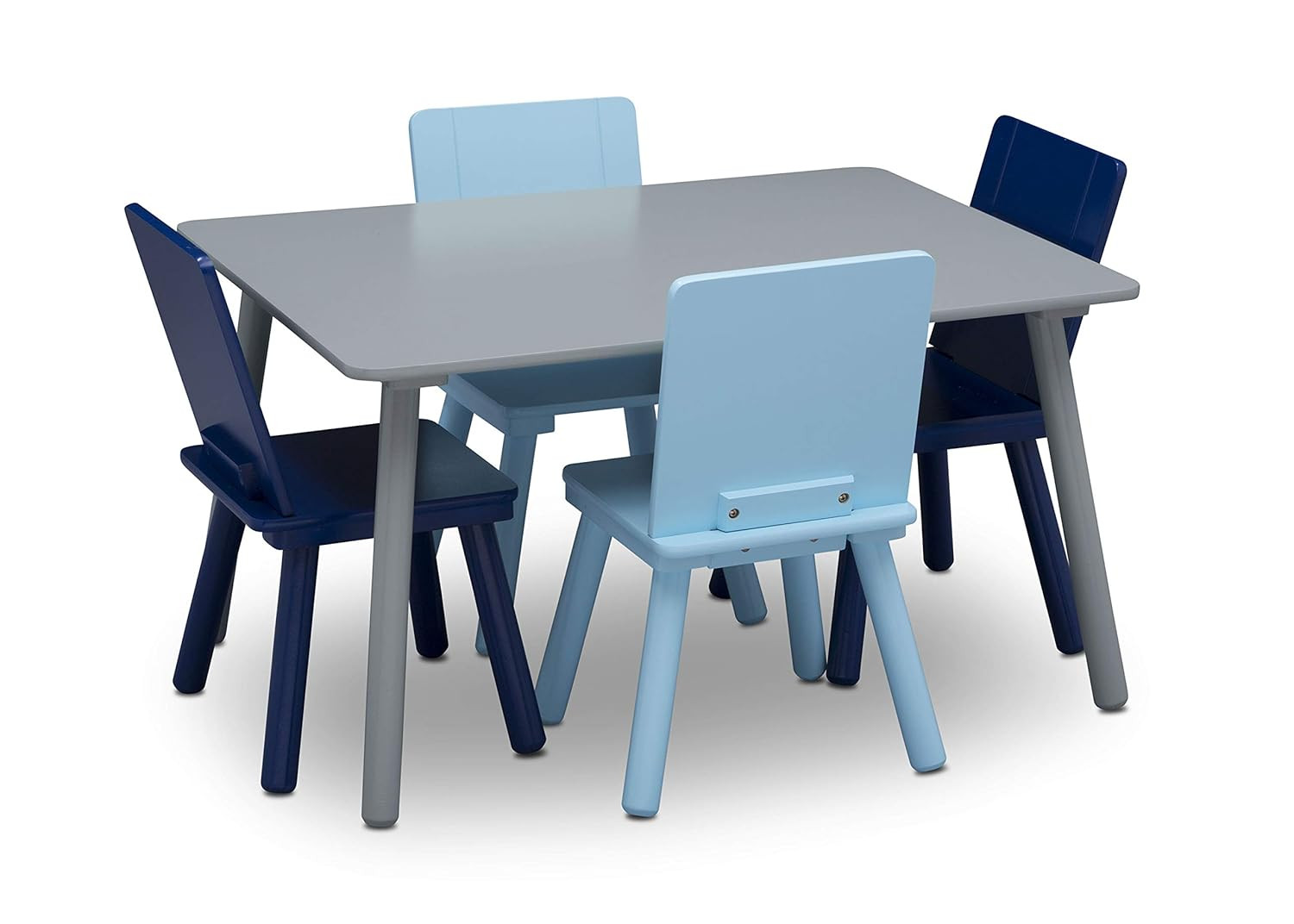 Delta Children Kids Table and Chair Set (4 Chairs Included), Grey/Blue | Amazon (US)