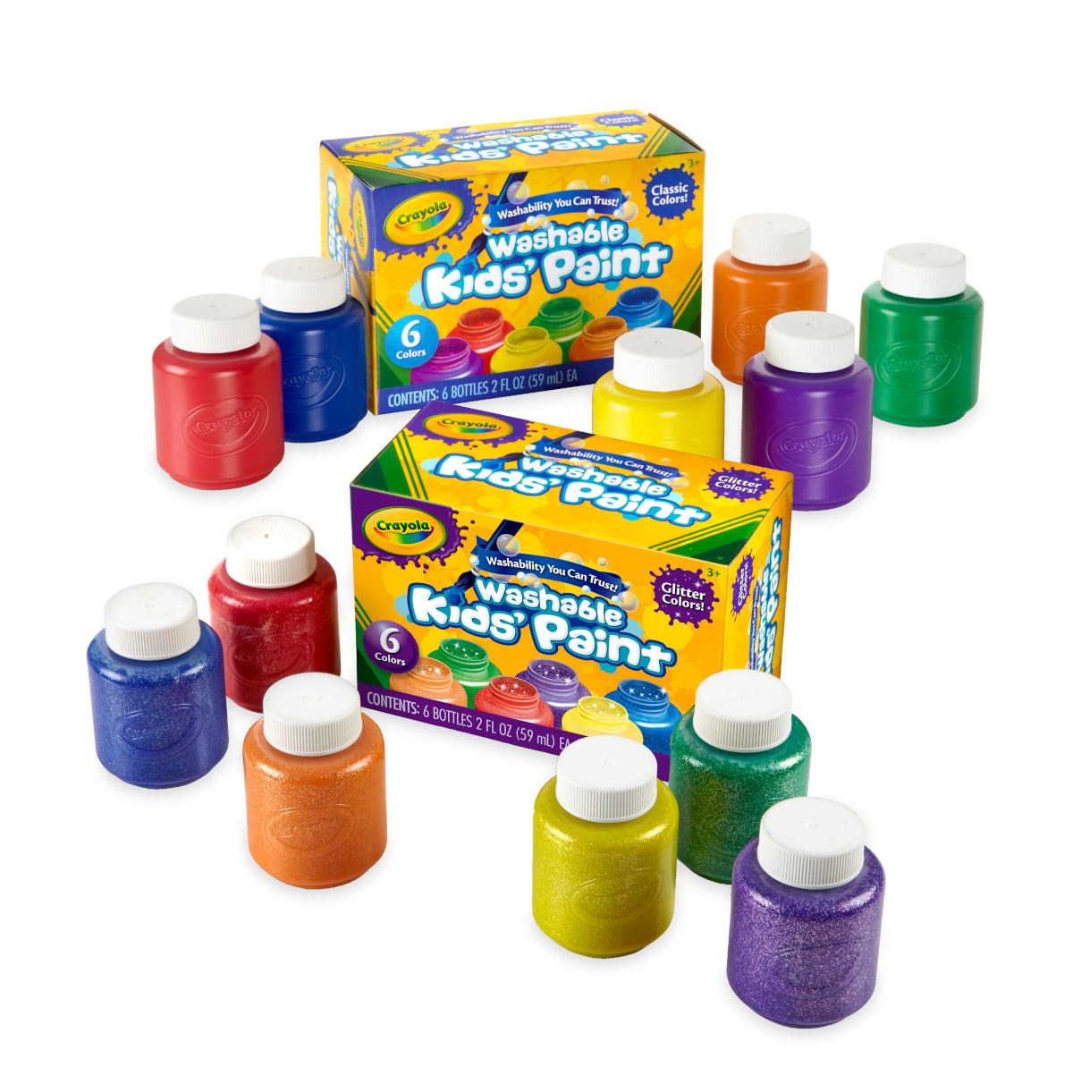 Crayola Washable Kids Paint Set (12ct), Classic and Glitter Paint for Kids, Arts & Crafts Supplie... | Amazon (US)