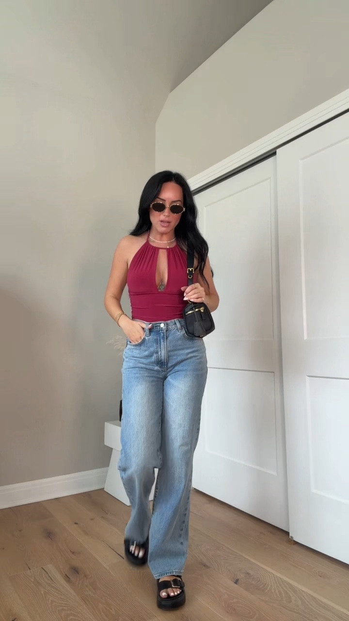 I’m obsessed with this outfit 🤍 the halter is so flattering and paired with high-rise denim + platforms it just feels like the perfect easy spring look! I will have my outfit details on my LTK 🫶🏻

My sizing 5’7, 145lbs, 32dd
I’m wearing a size small top, size 27 tall jeans 

#LTKU #LTKgrwm #LTKootd