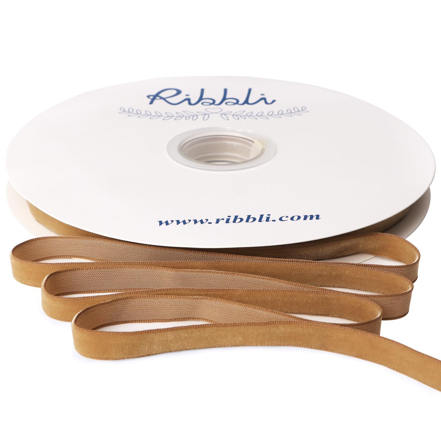 Ribbli Khaki Velvet Ribbon 5/8 Inches Continuous 25 Yard Spool Khaki Christmas Ribbon for Gift Wr... | Amazon (US)