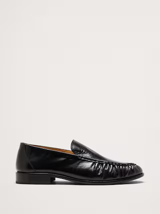 Leather Moc-Toe loafer | Banana Republic (US)