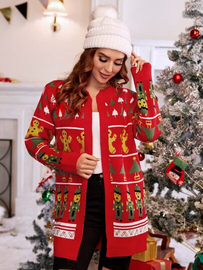 Christmas Pattern Cardigan | SHEIN