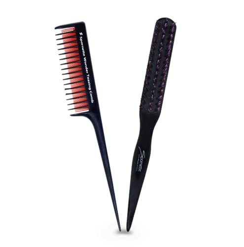 Spornette Teasing Brush & Comb Set - Little Wonder Boar & Tourmaline Nylon Bristle Brush #111, Triple Comb #TC-1 for Backcombing, Volume, and Slick Styling | Amazon (US)