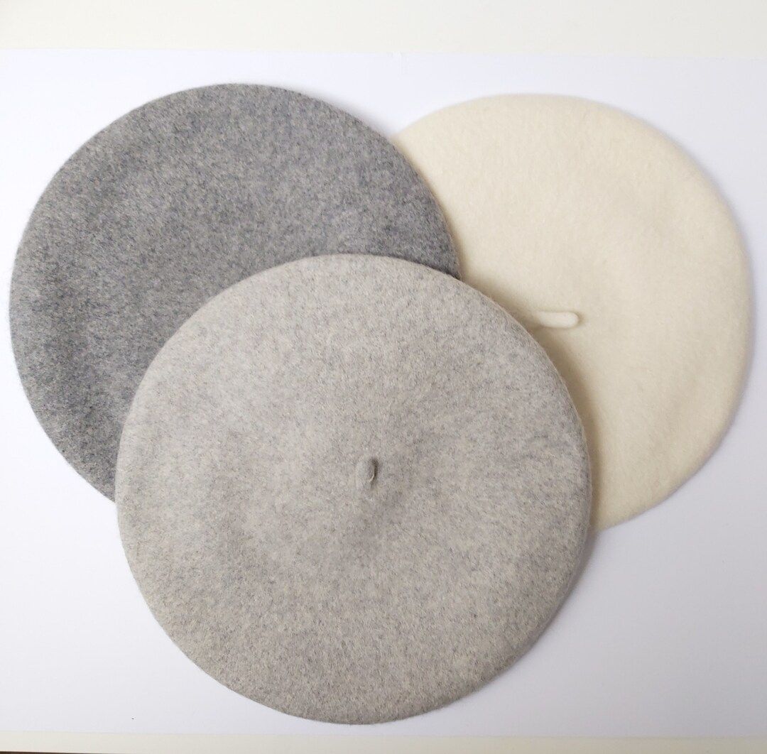 100% Wool Felt Adult Berets in a Choice of Colours Mid Grey - Etsy | Etsy (US)
