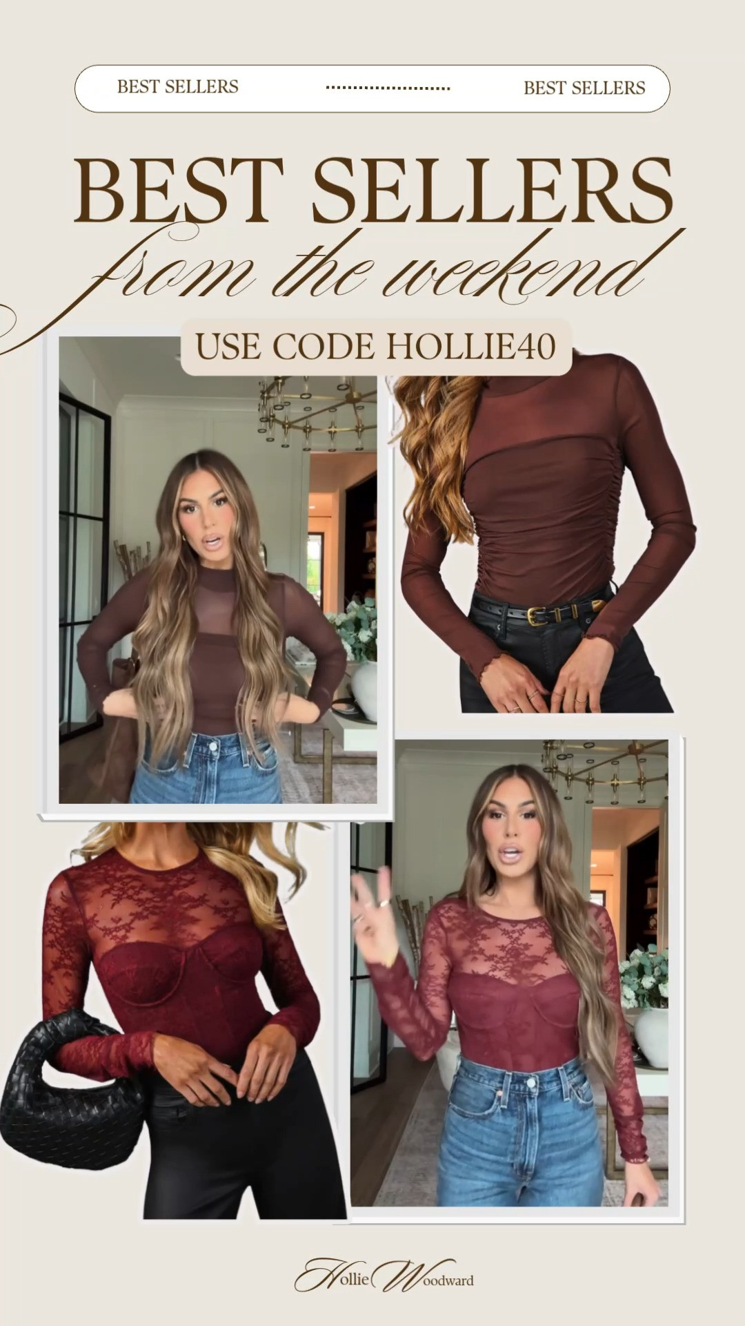 wearing a small in both! use code hollie40 for 40% off 🤎 

 