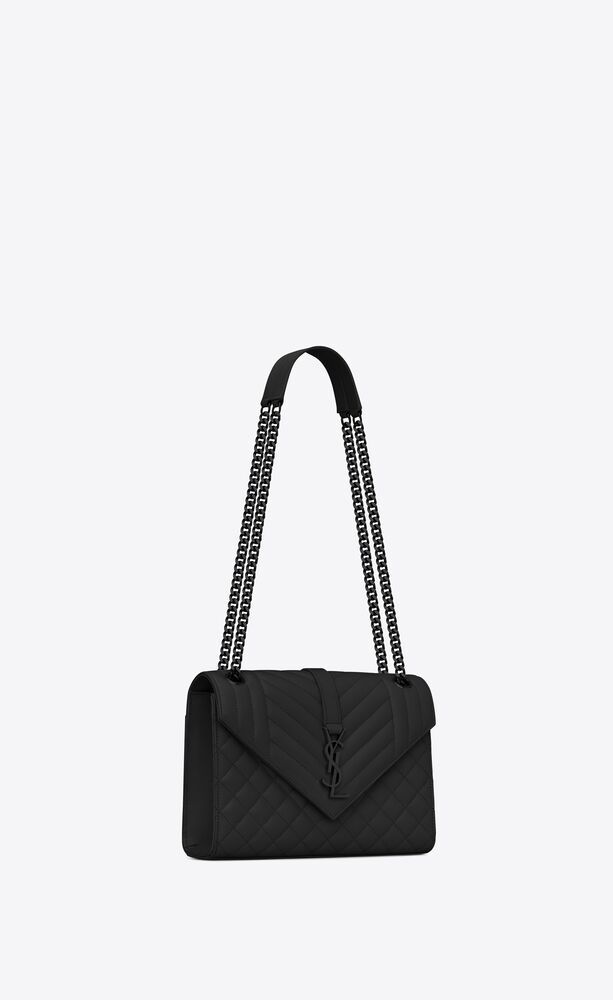 envelope medium chain bag in mix matelassé grain de poudre embossed leather | Saint Laurent Inc. (Global)