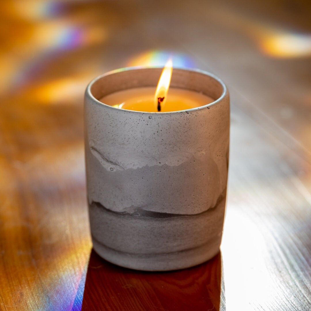 Medium Concrete Jar Candle | Reusable Candle | Handmade Concrete | Concrete Décor | Etsy (US)