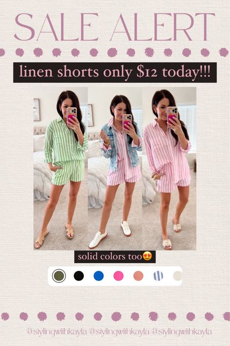Old Navy linen shorts only $12 today comes in stripes and solids! Wearing a small—come in solids too 

#LTKSeasonal #LTKSaleAlert #LTKFindsUnder50