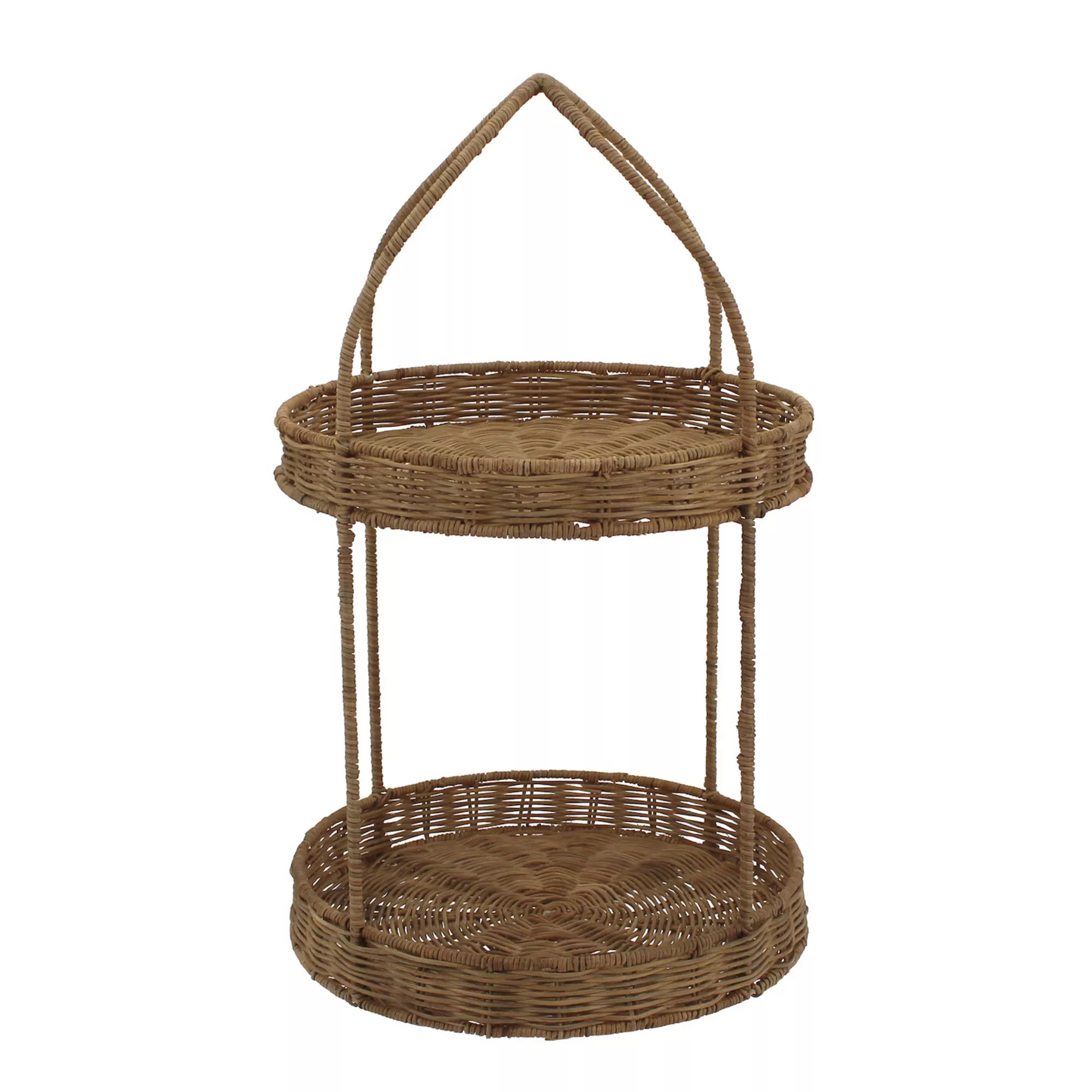 Everyday Decor Natural Rattan Two Tier Tray Table Decor | Kohl's