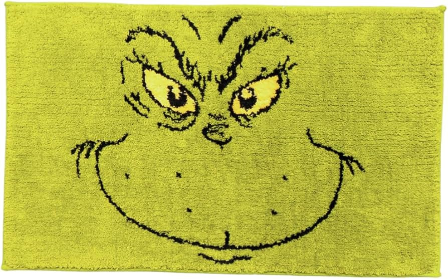 Franco Collectibles Grinch by Dr. Seuss Holiday & Christmas Non Slip Plush Poly Knit Bathroom Mat... | Amazon (US)