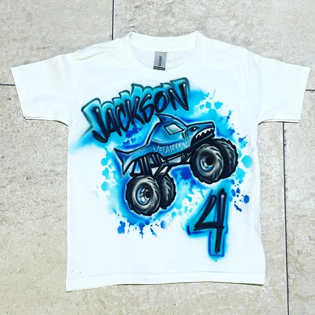 Airbrush Monster Truck Shirt Design Free Shipping - Etsy | Etsy (US)