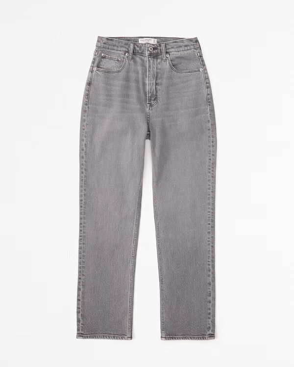 Curve Love Ultra High Rise Ankle Straight Jean | Abercrombie & Fitch (US)
