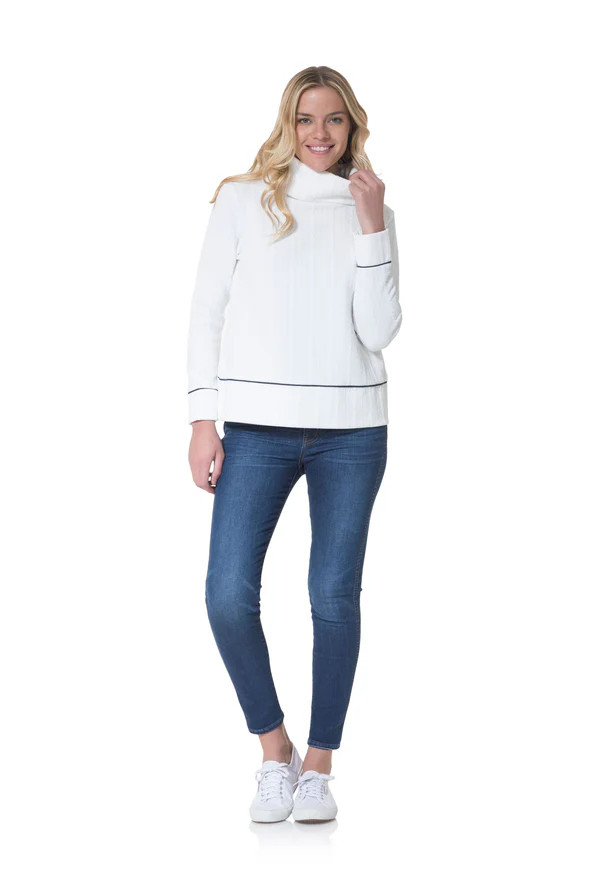 Rope Knit Cowl Neck Pullover | Sail to Sable