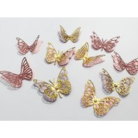 Rose Gold 3D Butterflies - 12 Pcs. Paper Butterflies. Small Butterfly Diecuts. Wall Art Cutouts Birthday Bridal Baby Shower | Etsy (US)