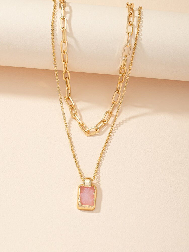 Geometric Charm Layered Necklace | SHEIN