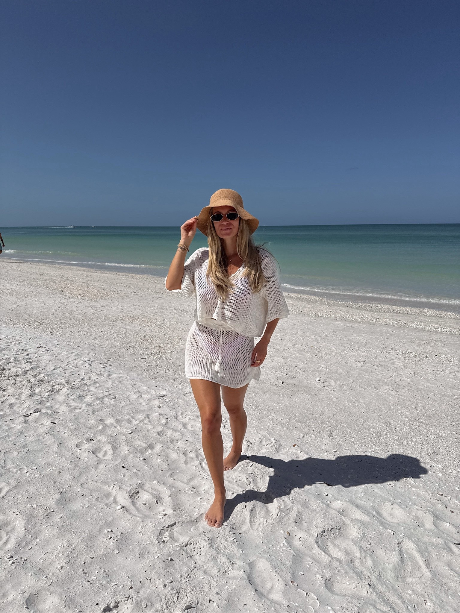 Beach day ootd - @abercrombie Abercrombie beaded shell top with an L’space crochet coverup. @Aritzia hat

Wearing a small in everything

swim outfit, beach outfit, crochet coverup, shell bikini, pink bikini, summer swim, vacation outfit, poolside look, beach day outfit, trendy swim