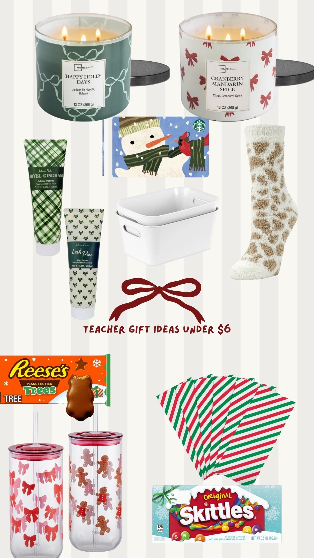 Christmas gift ideas for teachers! All under $6 except the Starbucks gift card! 

#LTKGiftGuide #LTKHoliday
