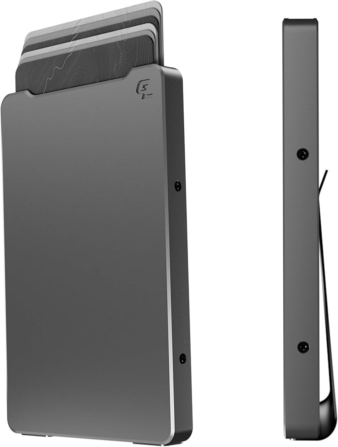 Groove Life Groove Wallet Gun Metal with Money Clip Men's Minimalist Low Profile Aluminum Credit ... | Amazon (US)