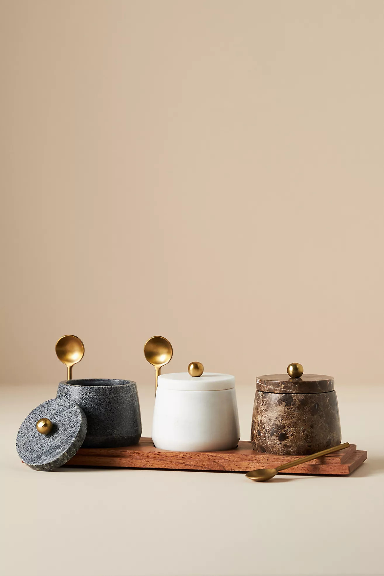 Marble Condiment Set with Spoons | Anthropologie (US)
