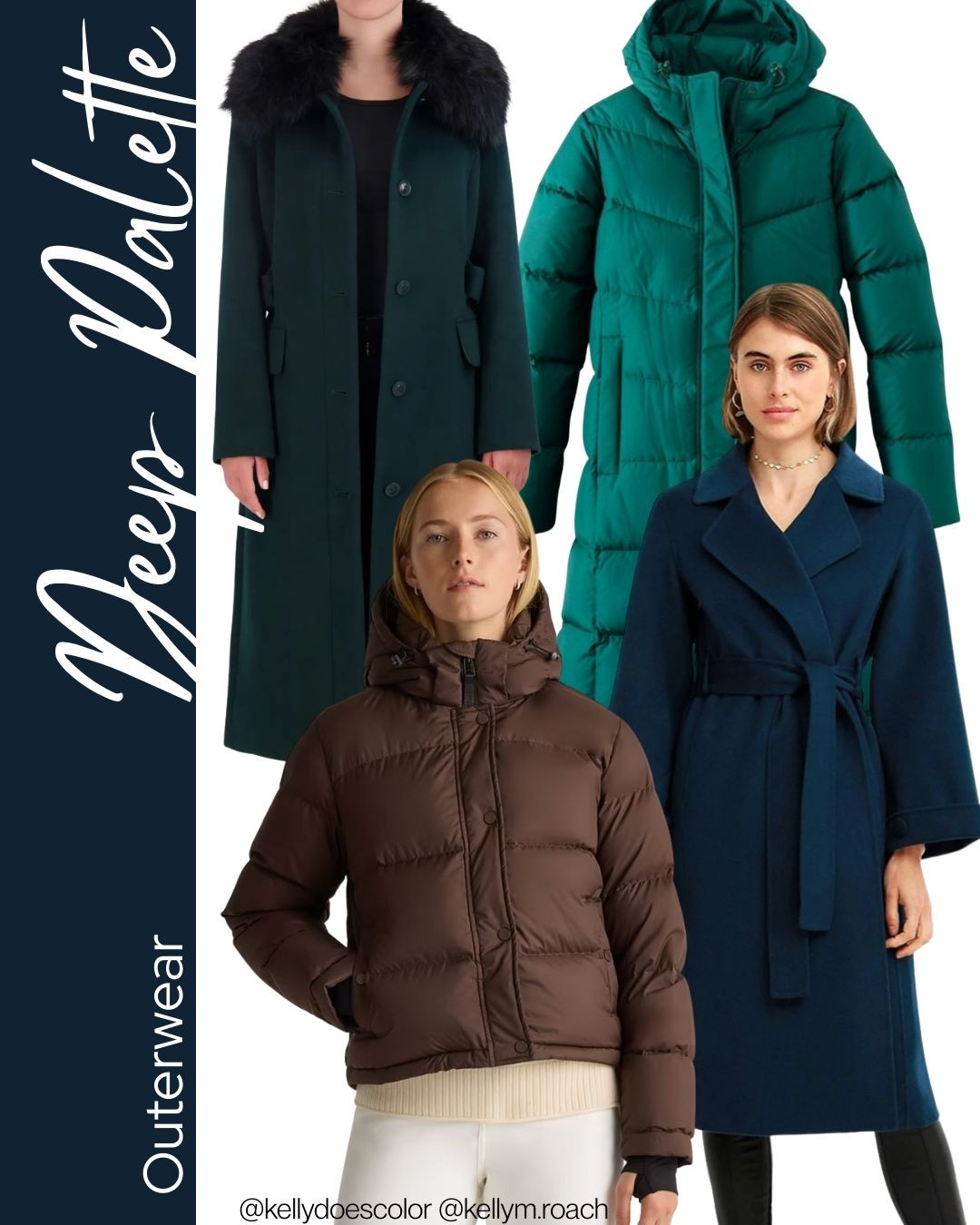 Your fall and winter coats and outerwear don't have to be black! Find a colorful one in your seasonal palette! The Deep Palette's colors are neutral, rich and elegant. 

 #LTKSeasonal #LTKOver40 #LTKStyleTip