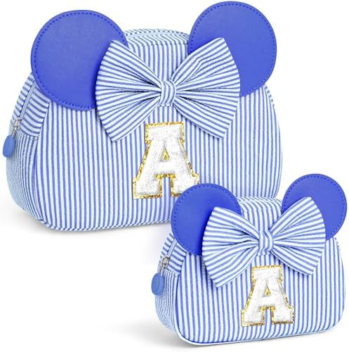 QLOVEA Initial Travel Makeup Bag for Girls | Cosmetic Bags | Kids Teen Girl Gifts | Birthday Gift... | Amazon (US)