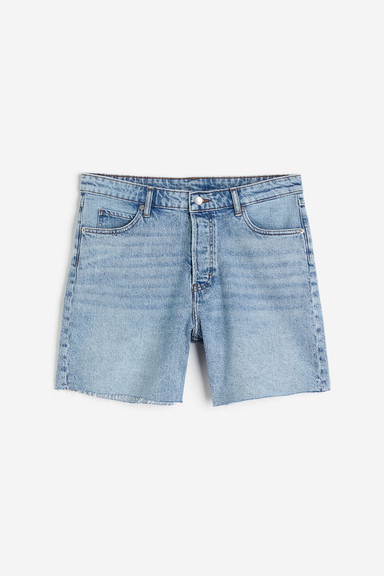 H&M+ 90s Cutoff High Waist Shorts - High waist - Short - Light denim blue - Ladies | H&M US | H&M (US + CA)
