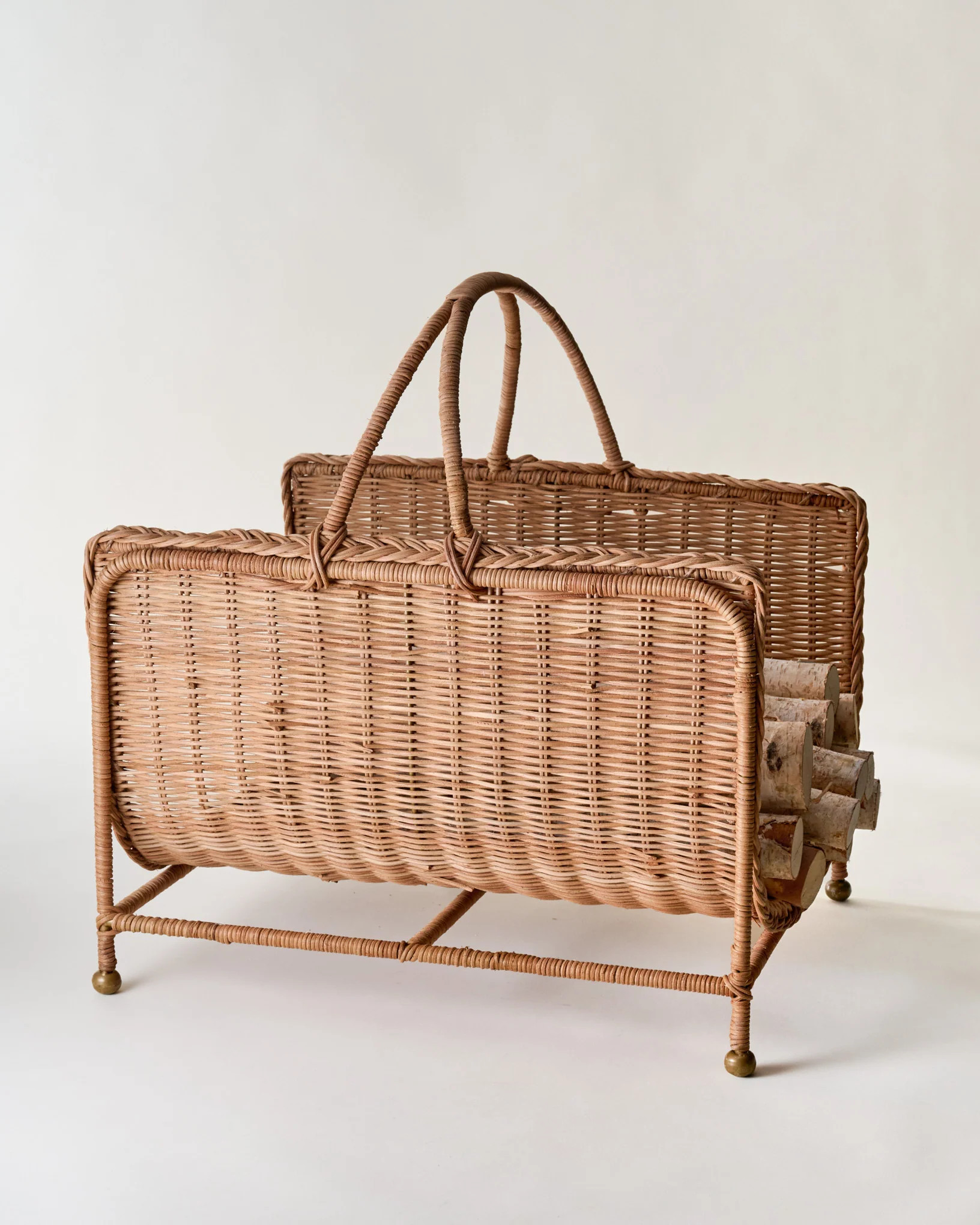 Woven Rattan Log Holder | Magnolia