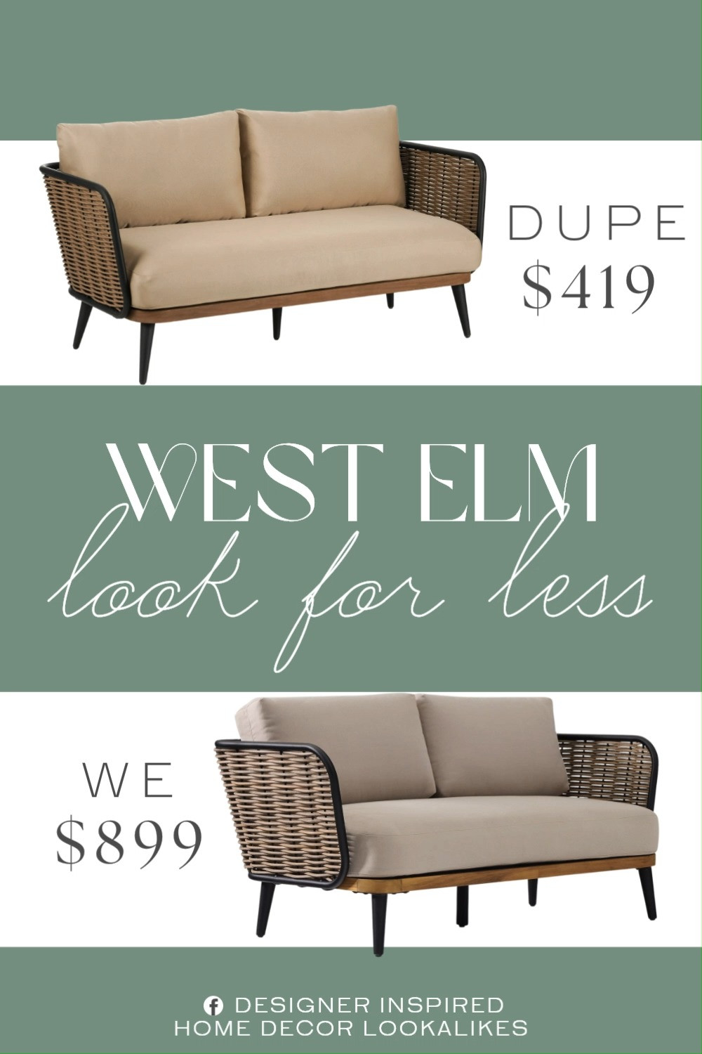 Inspired by West Elm Outdoor Loveseat. Modern Patio Loveseat. Coastal Outdoor Seating. Boho Outdoor Sofa. Contemporary Patio Sofa. 2-Seater Outdoor Sofa. Outdoor Lounge Loveseat. Outdoor Living Space. Handwoven Wicker Sofa. 

Home more affordable option find copy cat similar look for less budget friendly affordable cheap cheaper beautiful pretty. Clearance sale coupon code discount code promo code luxury lookalike look a like Inspo inspiration inspired by idea ideas Love like these? I share multiple every day in my FB group.
#westelminspired #outdoorloveseat #loveseat #outdoorliving #patiostyle #outdoorfurniture #furniturefinds #wickersofa 

 #LTKHome