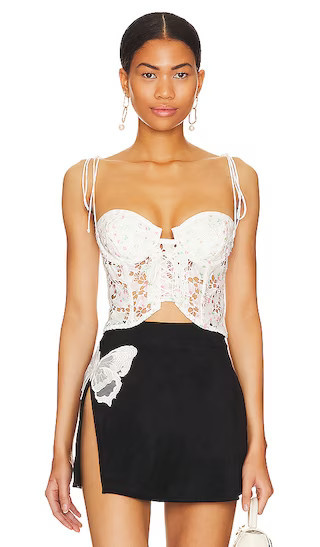 Kyra Crop Top | White Lace Top | White Sheer Top | White Crop Top | Sexy Tops | Sexy Outfits | Revolve Clothing (Global)