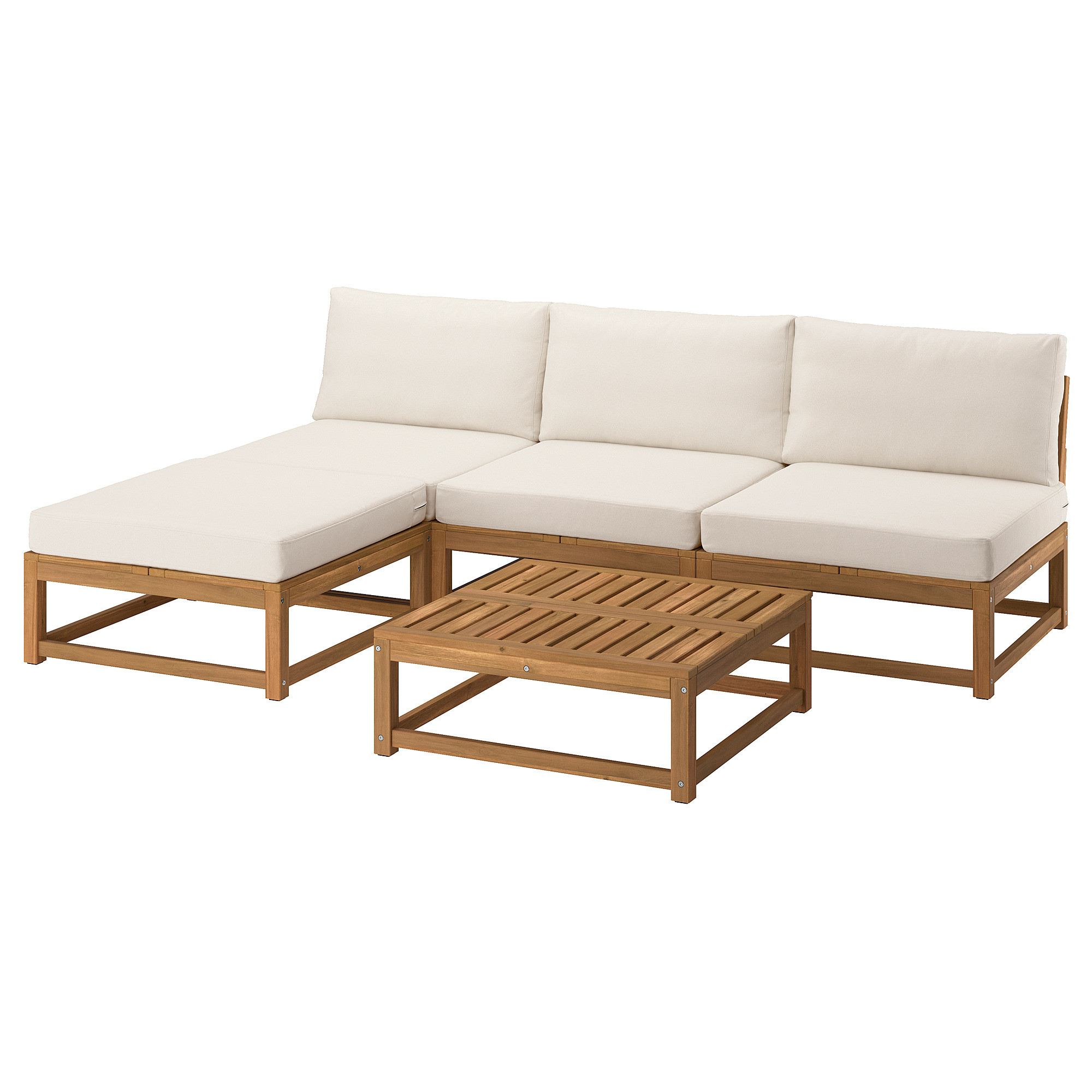 NÄMMARÖ 3-seat conversation set, outdoor light brown stained/Frösön/Duvholmen beige, 95 5/8 " | IKEA US