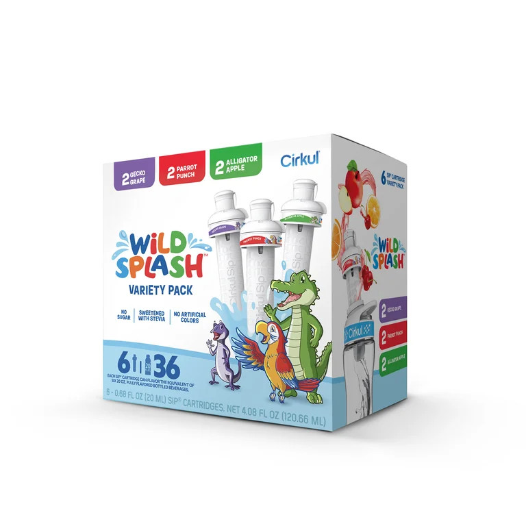 Cirkul Wild Splash Variety 6-Pack Drink Mix Cartridges (2 Parrot Punch, 2 Alligator Apple, & 2 Ge... | Walmart (US)