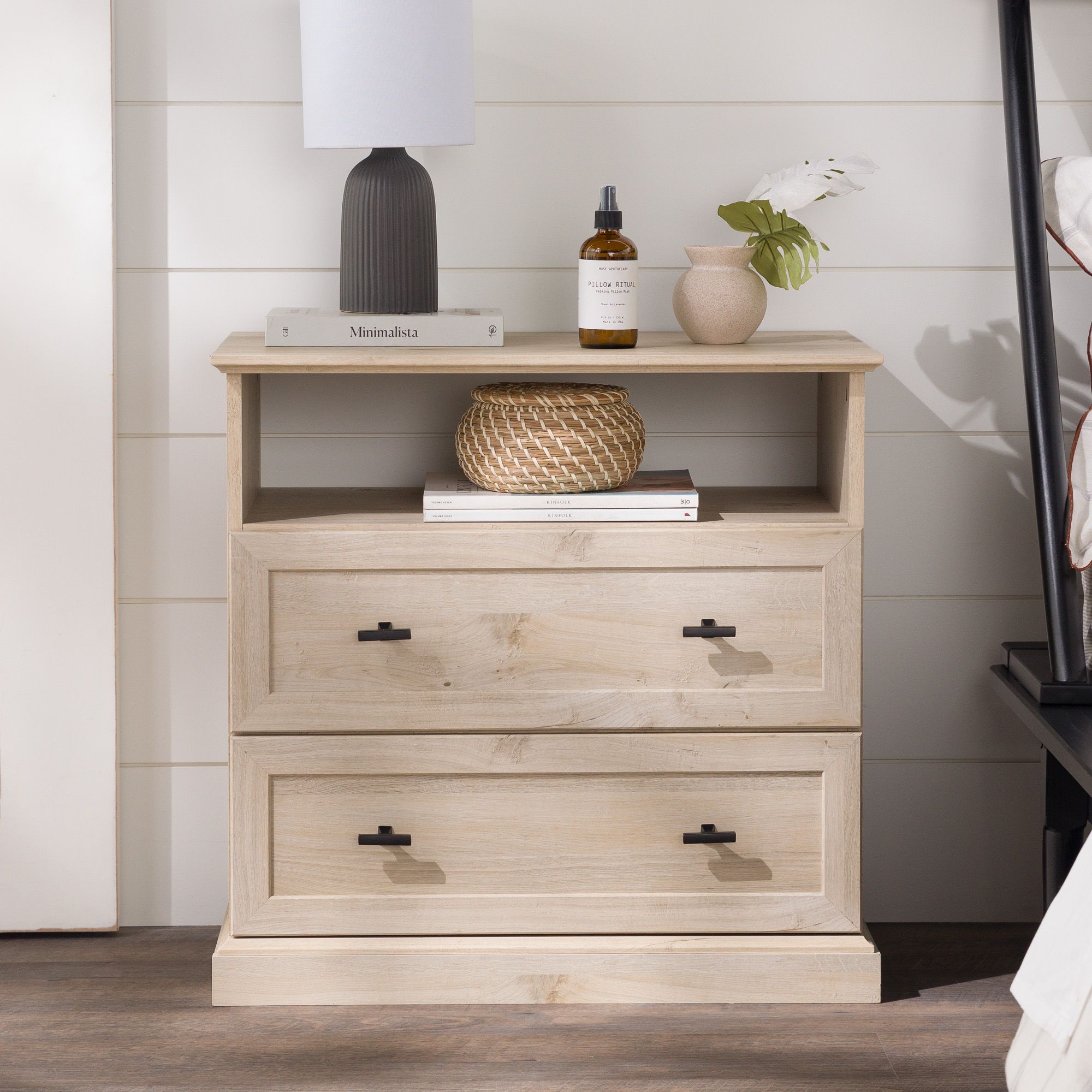 Walker Edison Chatham 2-Drawer Nightstand, White Oak | Walmart (US)