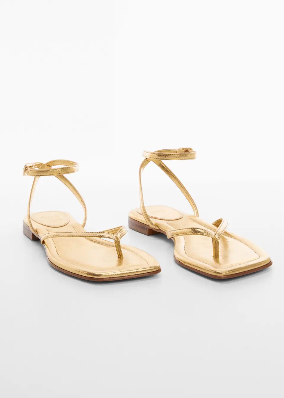 Metallic straps sandals -  Women | Mango USA | MANGO (US)