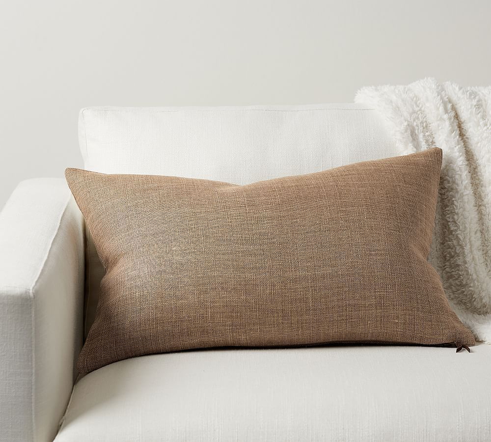 Belgian Linen Lumbar Pillow | Pottery Barn (US)