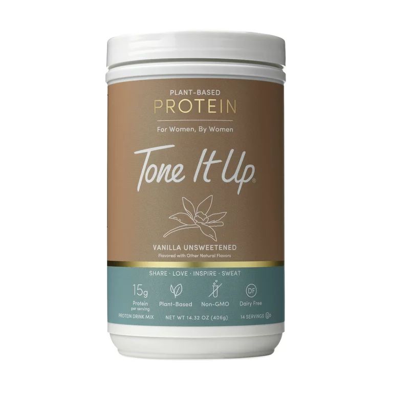 Tone It Up Plant Based Protein Powder, Unsweet, 15g Protein, 14 Servings - Walmart.com | Walmart (US)