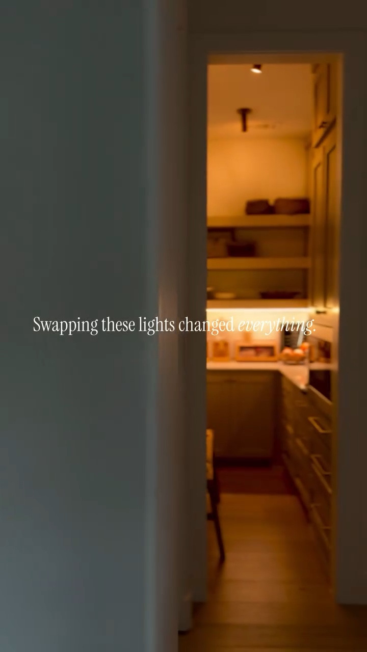 It was never the pantry… it was the lighting. ✨

Swapping the basic pancake lights for brass ceiling spot lights completely changed the mood. The glow is warmer, softer, and instantly more elevated.

Proof that small upgrades can make a space feel custom.

#pantryrefresh #homeupgrade #lightingmatters

#LTKHome