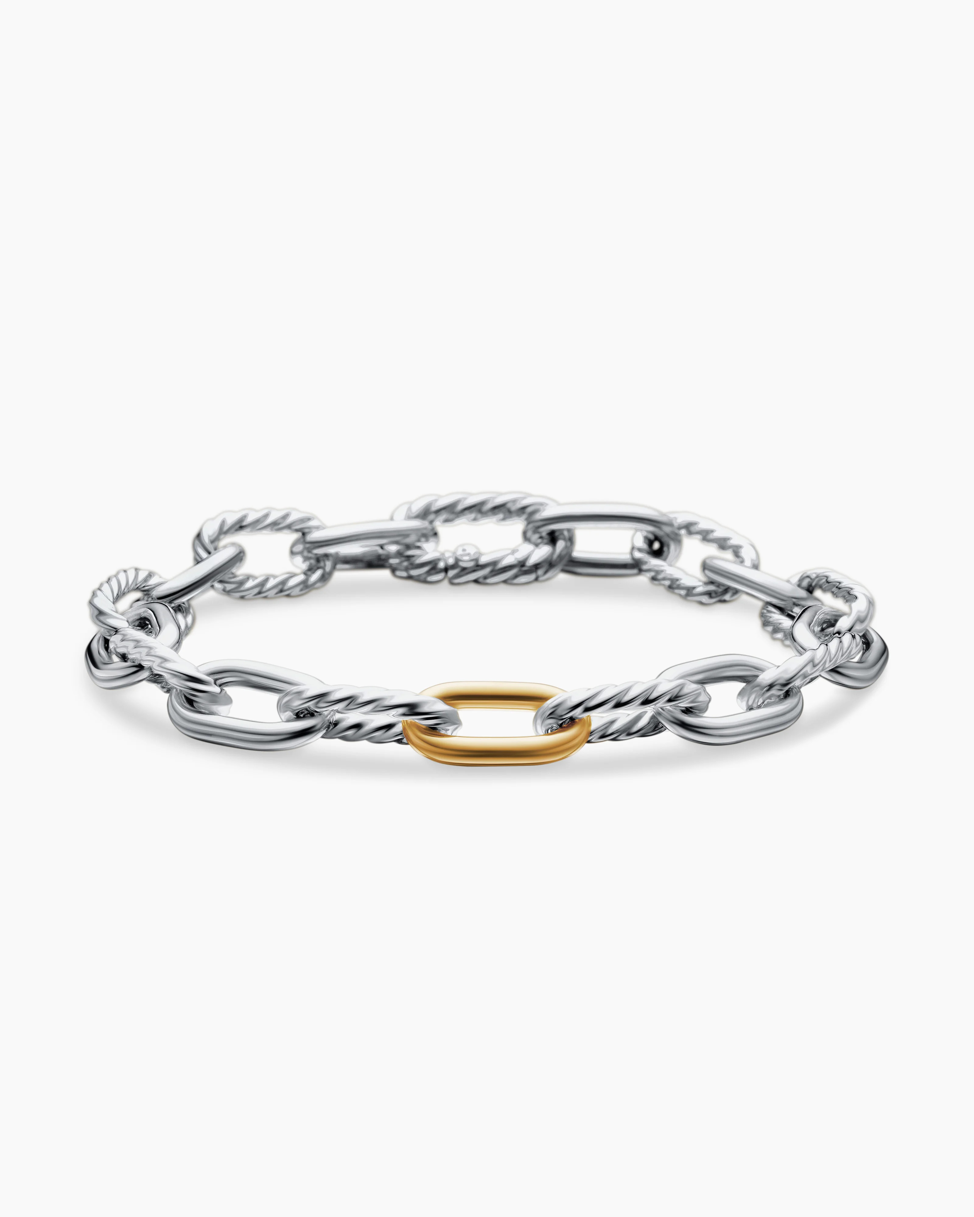 David Yurman | DY Madison Chain Bracelet in Sterling Silver with 18K Yellow Gold, 8.5mm | David Yurman