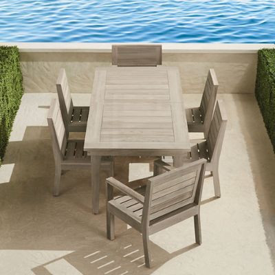 St. Kitts 7-pc. Expandable Dining Set in Weathered Teak | Frontgate | Frontgate