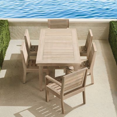 St. Kitts 7-pc. Expandable Dining Set in Weathered Teak | Frontgate | Frontgate
