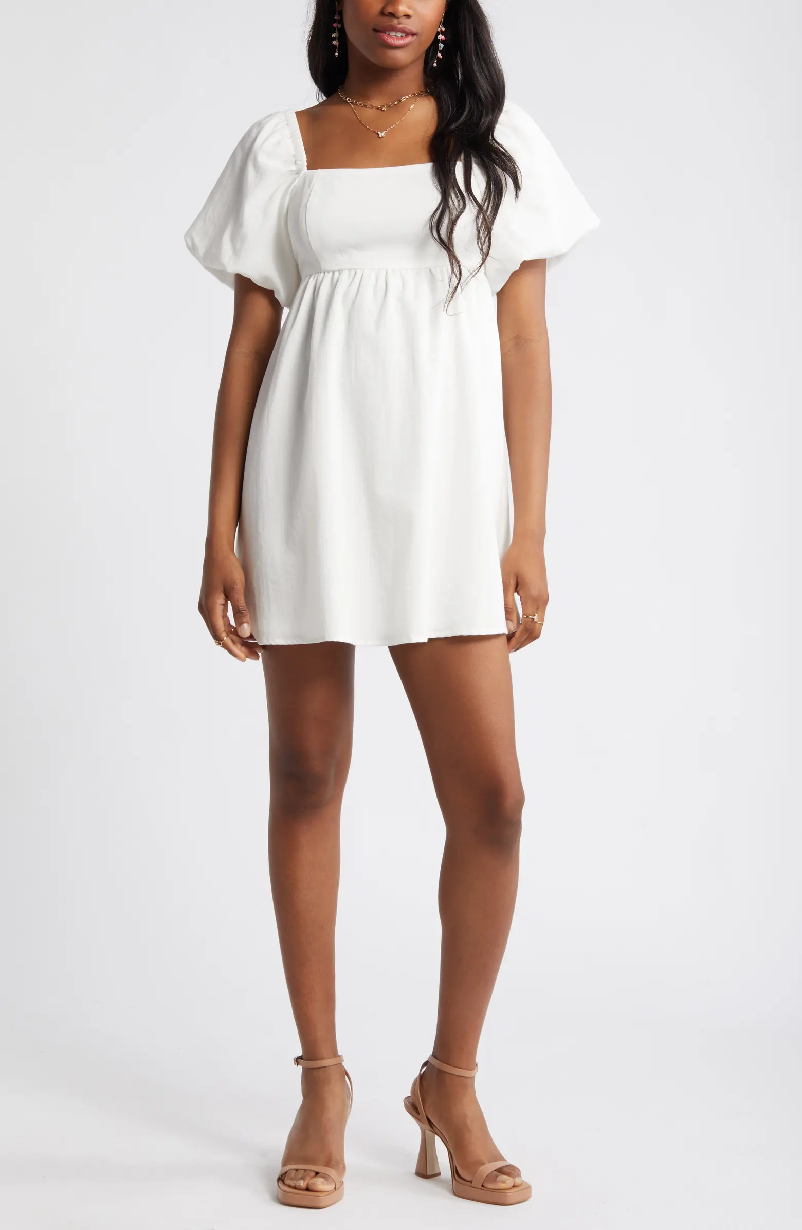 Puff Sleeve Minidress | Nordstrom