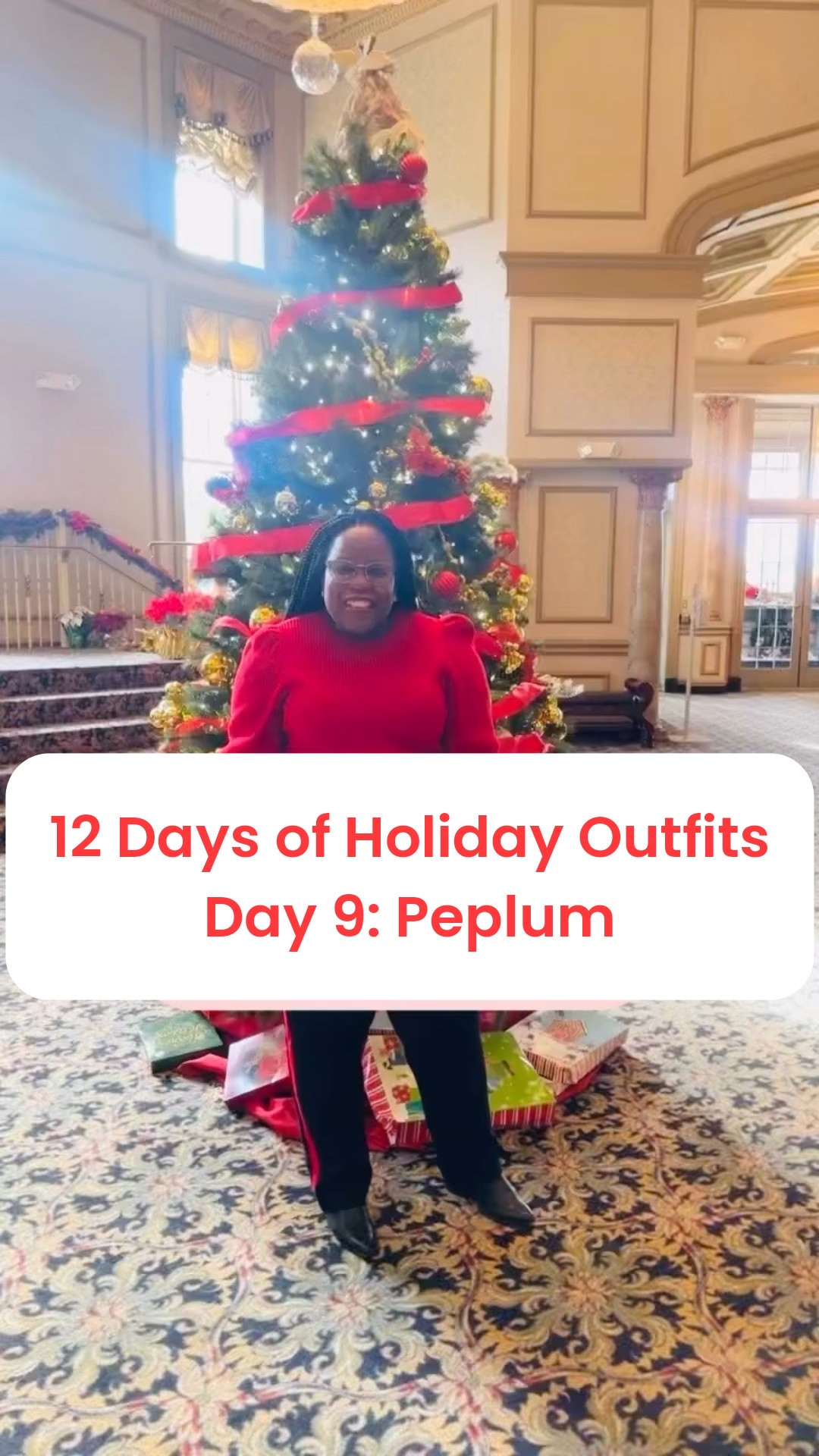 If you’re looking for a silhouette that’s both flattering and festive, this red peplum top is it.  I love how the puff sleeves add a little drama while the peplum hem gives it that perfect structured flare.  Paired with these side-stripe trousers, it’s a holiday look that feels modern but totally classic.

Do you like a peplum look?  Give me a ❤️ in the comments if this is a “yes” for your holiday wardrobe!

Midsize outfits, event outfits, outfit inspo, curvy outfits, size 14 style, curvy fashion, midsize style, petite style, body positive woman, self love blog, curvy looks, attorney style, stylist tips, professional styling, affordable midsize style, wardrobe essentials , capsule wardrobe, closet cleanout, closet edit, effortless style, midsize looks, midsize outfits, attorney outfits, affordable outfits, black personal stylist, attorney looks, size inclusive fashion, holiday styling, style tips, petite workwear, lawyer look, capsule wardrobe, petite look, embellishments, knitwear, holiday outfit inspo, peplum top

#PeplumStyle #HolidayOOTD #FestiveStyles  #HolidayLookbook#ChristmasCountdown2025