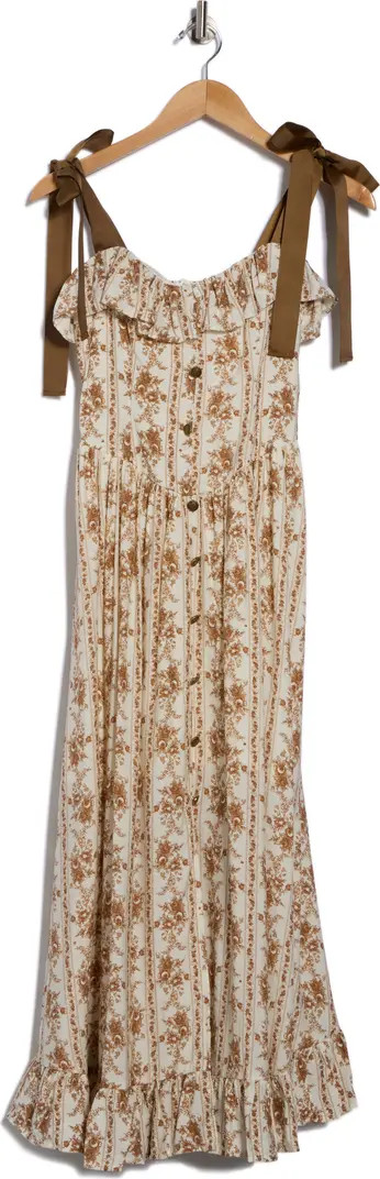 Blu Pepper Tie Strap Ruffle Midi Dress | Nordstromrack | Nordstrom Rack