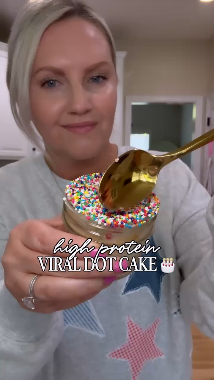 I had to try the viral dot cake, but I wanted to make a version with a little more protein for a snack that actually keeps me full. This high protein twist still has the fun look of the original but swaps in simple ingredients that make it a better everyday treat.

high protein recipe, viral recipe, protein dessert, healthy snack idea, easy recipe, high protein snack, dessert recipe, family friendly recipe, wellness favorites, lovelylifestyling